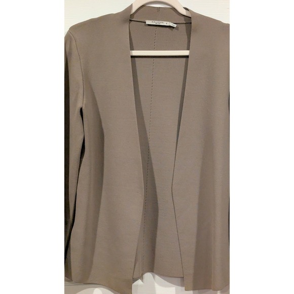M.M.LaFleur Cardigan Taupe Knit Open Front Long Sleeve Women's M Luxury Office - Picture 2 of 8